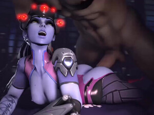 Огромный хуй вторгся в узкую киску Widowmaker из ОверВотч