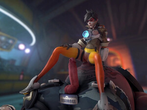 Tracer сосет огромный хуй Турбосвина из игры Овервотч