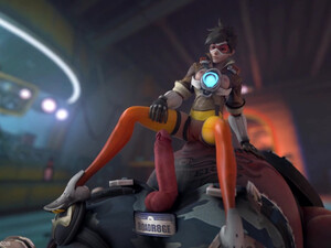 Tracer сосет огромный хуй Турбосвина из игры Овервотч