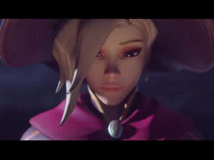 Развратница Mercy ради новых ощущений трахается на кладбище на Хэллоуин