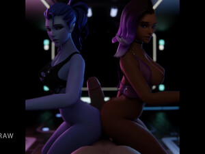 Widowmaker & sombra fun with big dick