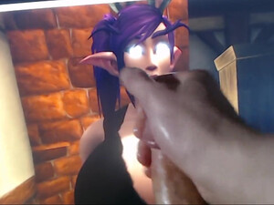 Night Elf Cum Tribute World of Warcraft