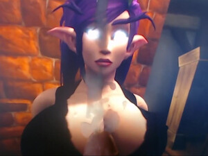 Night Elf Cum Tribute World of Warcraft