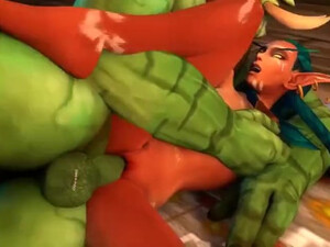 Sexy Tight warcraft Female Gets Fucked and Covered in cum by a troll