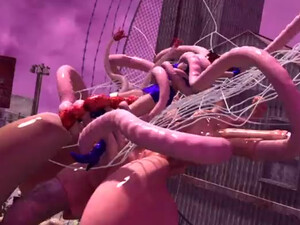 3D мультфильм про секс с монстром и тентаклями