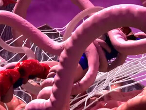 3D мультфильм про секс с монстром и тентаклями