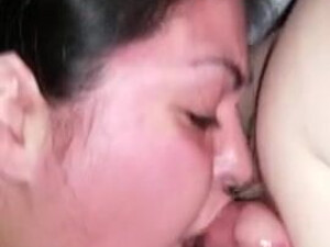 Sucking Spit Gagging Cock Worship GIF