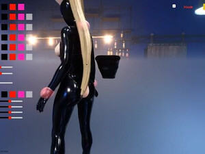 Latex Gagged Fetish Catsuit Bondage Blonde BDSM GIF