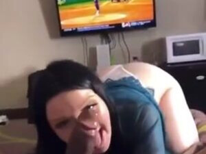 Sloppy Lips Girlfriend Deepthroat Blowjob Big Ass BBC Ass GIF