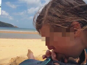 Teen OnlyFans Deepthroat Camel Toe Blowjob Blonde Beach Amateur GIF