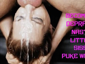 Sloppy Sissy Humiliation Gagging Deepthroat Caption GIF