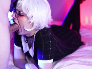 Teen Sloppy Goth Glasses Emo Deepthroat Cute College Blowjob Blonde GIF