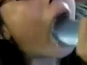 Sloppy Gagging Face Fuck Dildo Asian GIF