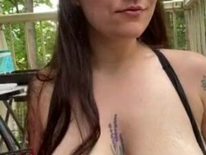 Wet Tattoo Submissive Spit Outdoor Kitten Erect Nipples Deepthroat Cute Brunette Blowjob Babe GIF