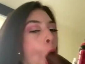 Teen Lips Girlfriend Deepthroat Brunette Blowjob BBC GIF