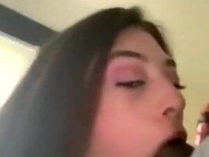 Teen Lips Girlfriend Deepthroat Brunette Blowjob BBC GIF