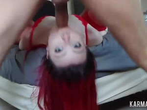 Redhead Petite OnlyFans Face Fuck Deepthroat Blue Eyes Blowjob BWC GIF