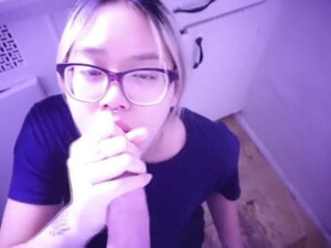 Gagging Facial Cumshot Cum Blowjob Asian GIF