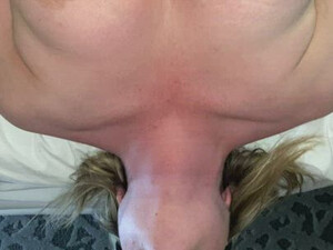 Deepthroat Cock Blowjob Blindfolded Big Tits Big Dick Balls Sucking Balls GIF