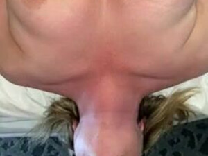 Deepthroat Cock Blowjob Blindfolded Big Tits Big Dick Balls Sucking Balls GIF