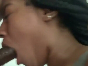 Sloppy Pretty Gagging Gagged Face Fuck Ebony Couple Ebony Cute Blowjob Big Dick BBC GIF