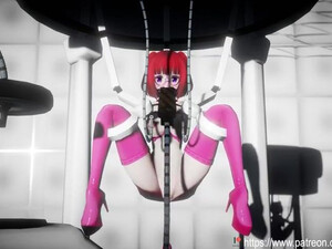 Squirting Hentai Fucking Machine Electro Electric Bondage Ball Gagged BDSM GIF