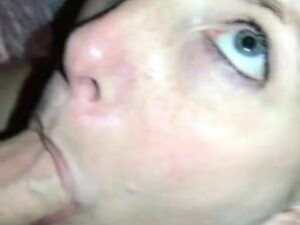 Wife Sucking Pretty Oral MILF Homemade Eye Contact Deepthroat Cock Blue Eyes Blowjob GIF