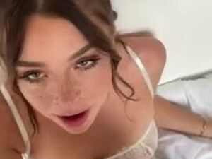 Sloppy Girlfriend Freckles Deepthroat Blowjob Big Dick GIF