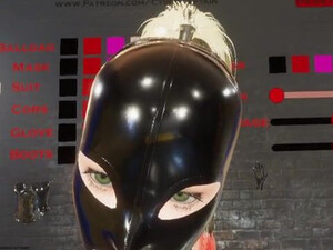 VR Latex Gagged Fetish Catsuit Bondage Blonde BDSM GIF