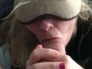 Hotwife Deepthroat Blowjob Blindfolded BWC GIF