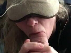 Hotwife Deepthroat Blowjob Blindfolded BWC GIF