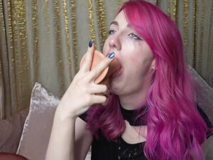 Solo Dildo Deepthroat GIF