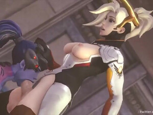 ThroatPie Rough Overwatch Oral Futanari Deepthroat Cum GIF