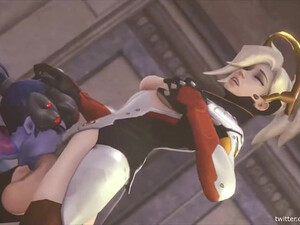 ThroatPie Rough Overwatch Oral Futanari Deepthroat Cum GIF